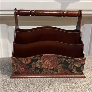Vintage Style Wooden Country Floral Shabby Chic 3 Slot Letter Holder Organizer